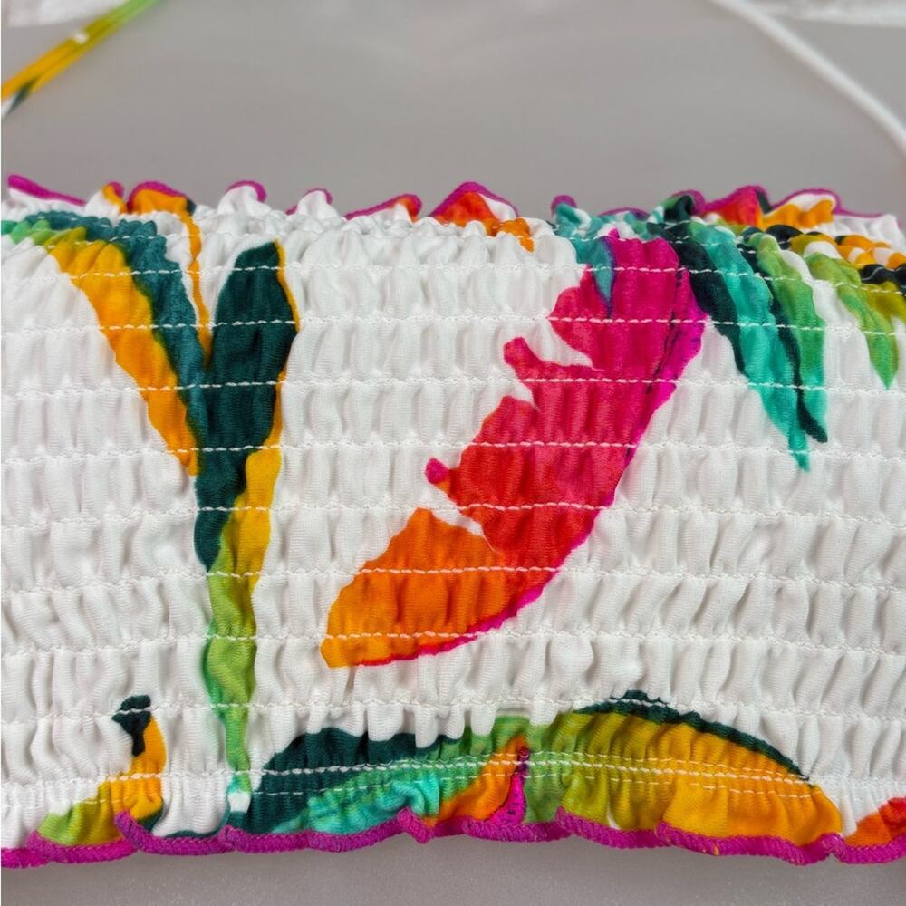 NWT Hula Honey Macy’s Bikini Swimsuit White Multicolor Small - Picture 6 of 16